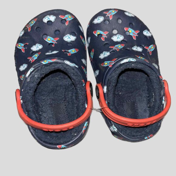 8 Toddler Spaceship Lined Crocs - Picture 4 of 5